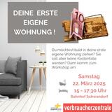 Anmeldeflyer zu einem Workshop "Meine erste eigene Wohnung"